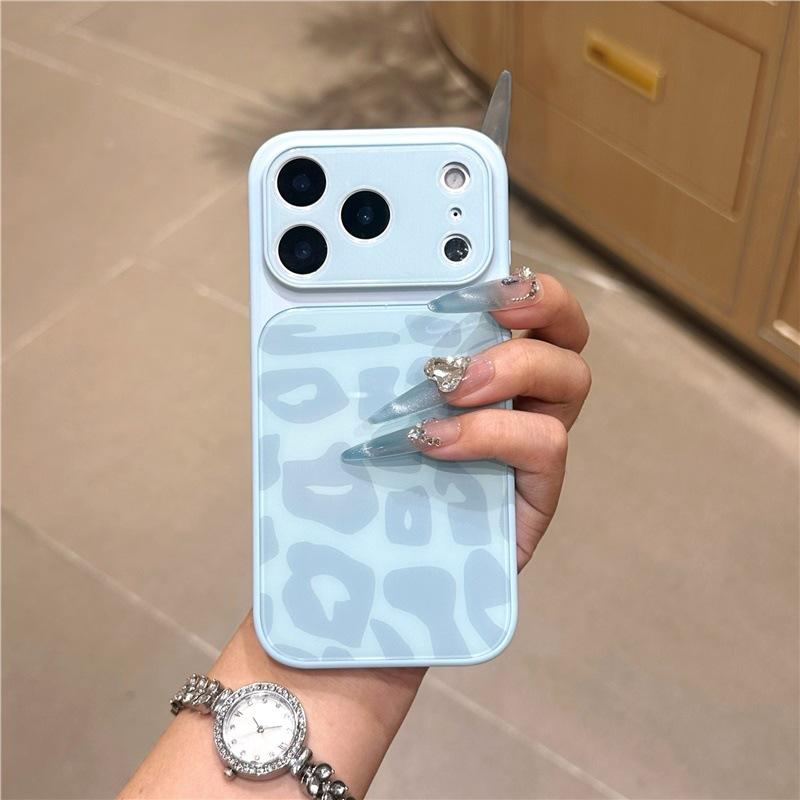 Liquid Silicone Leopard Print Is Suitable for Apple 16 Mobile Phone Case, Simple 15pro Skin Feeling Solid Color 17AIR Anti-drop Protective Case.