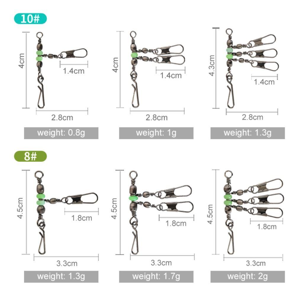 Interlock Snap Fishing Swivels Luminous Fishing Snap Tackle Fishing Pin Connector  Squid Jig