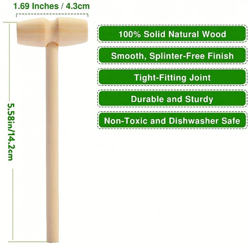 60pcs Mini Wooden Hammers Small Wooden Mallets for Breakable Chocolate Handcrafted Tool for Breakable Heart Crafts & Party Games
