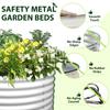 6-Packs 4ft X 18 Tall Round Galvanized Raised Garden Beds Outdoor for Planting Vegetables Flowers Herb Antique White