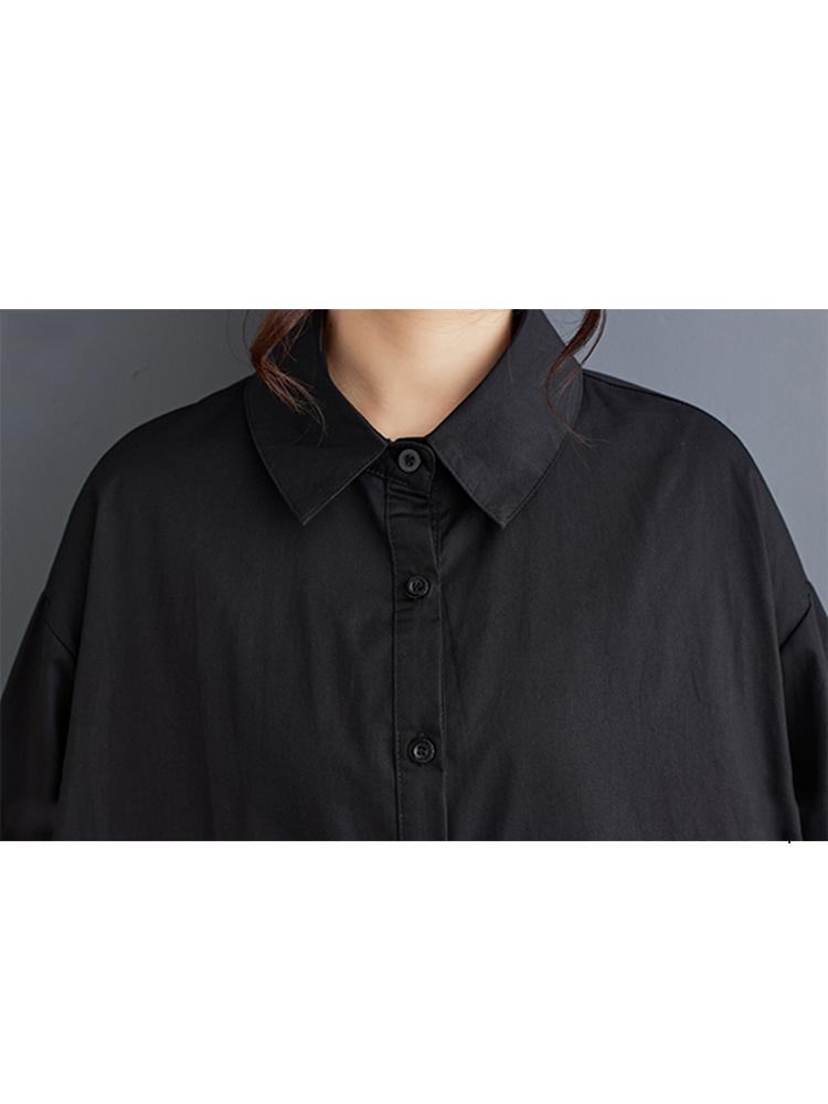 Xitao Rochii tip patchwork cu guler răsturnat GYX1008