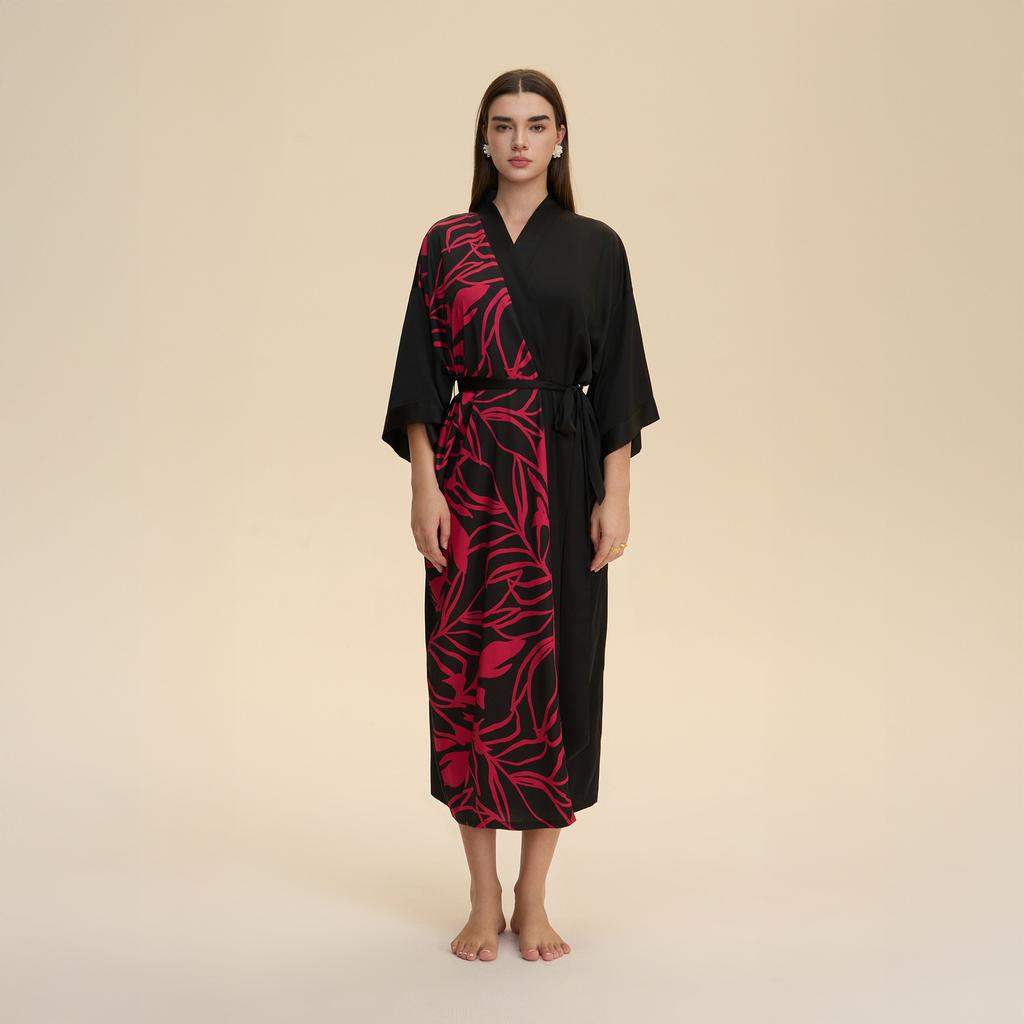 Silk Robes for Women V Neck Satin Bathrobe Long Robe Lightweight Sexy Sleepwear Kimono Robe Women's Cover Up Long Sleepwear Bathrobe Bachelorette Robe