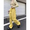 Dopamine color overalls women's spring and autumn new sweet cool wind hot girl loose high waist wide leg pants
