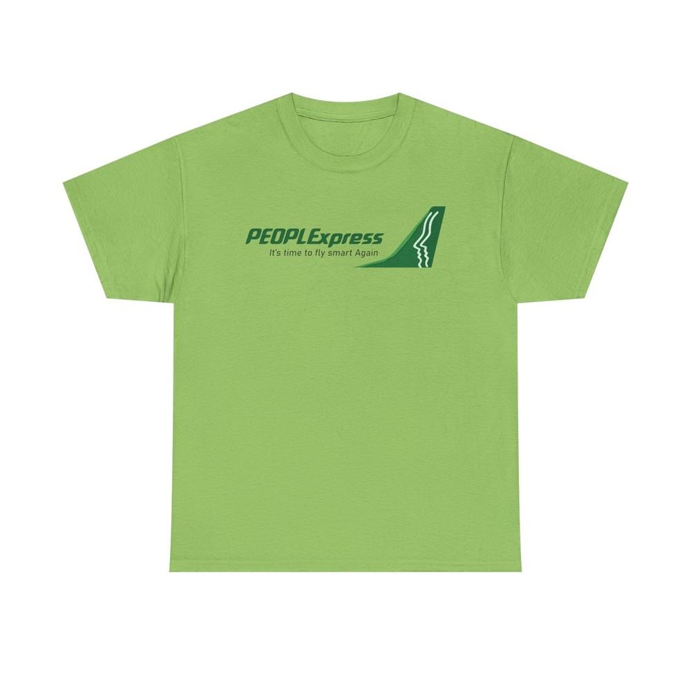 

PEOPLExpress Green Tail Logo Time To Fly Smart Again Airline T-shirt 2XL