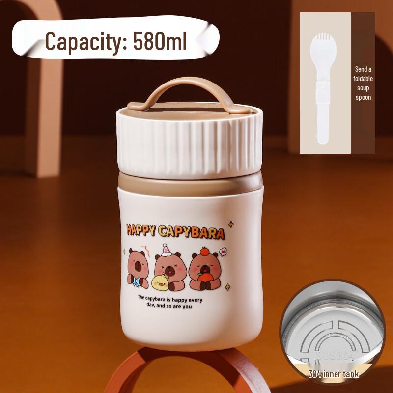 OLOEY Cartoon Kids Portable Stainless Steel Breakfast Mug