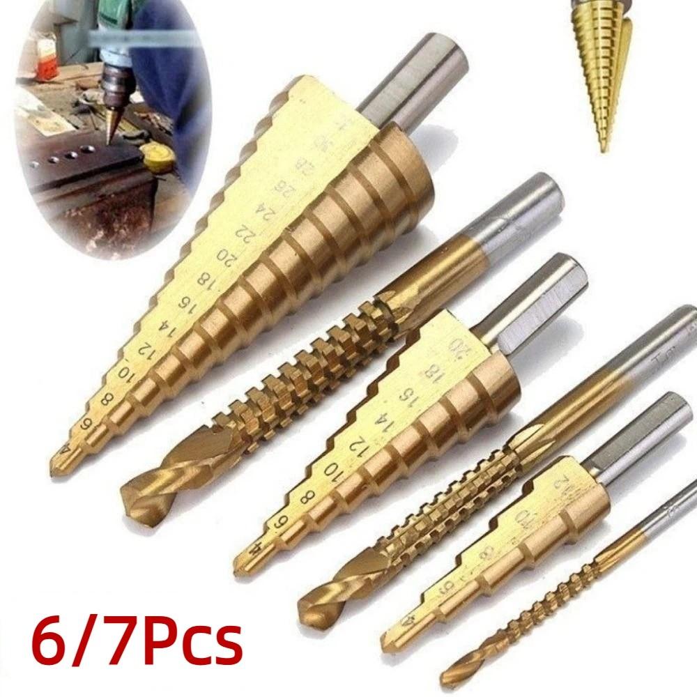 6/7Pcs Anti Rust Drilling Tool 4-12mm 4-20mm 4-32mm Quick Change Bits Set Iron Drilling