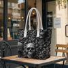 Gothic Skull Pattern Tote Bag Fashion Daily Portable Shoulder Bag