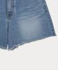 Sseomweeobeoteo Cutting Half Denim Pants - Middle Blue