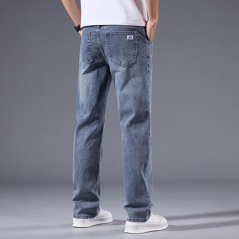 Men's Winter Warm Fleece Lined Thick Stretchable Business Casual Jeans Lightweight Trousers Office Wear