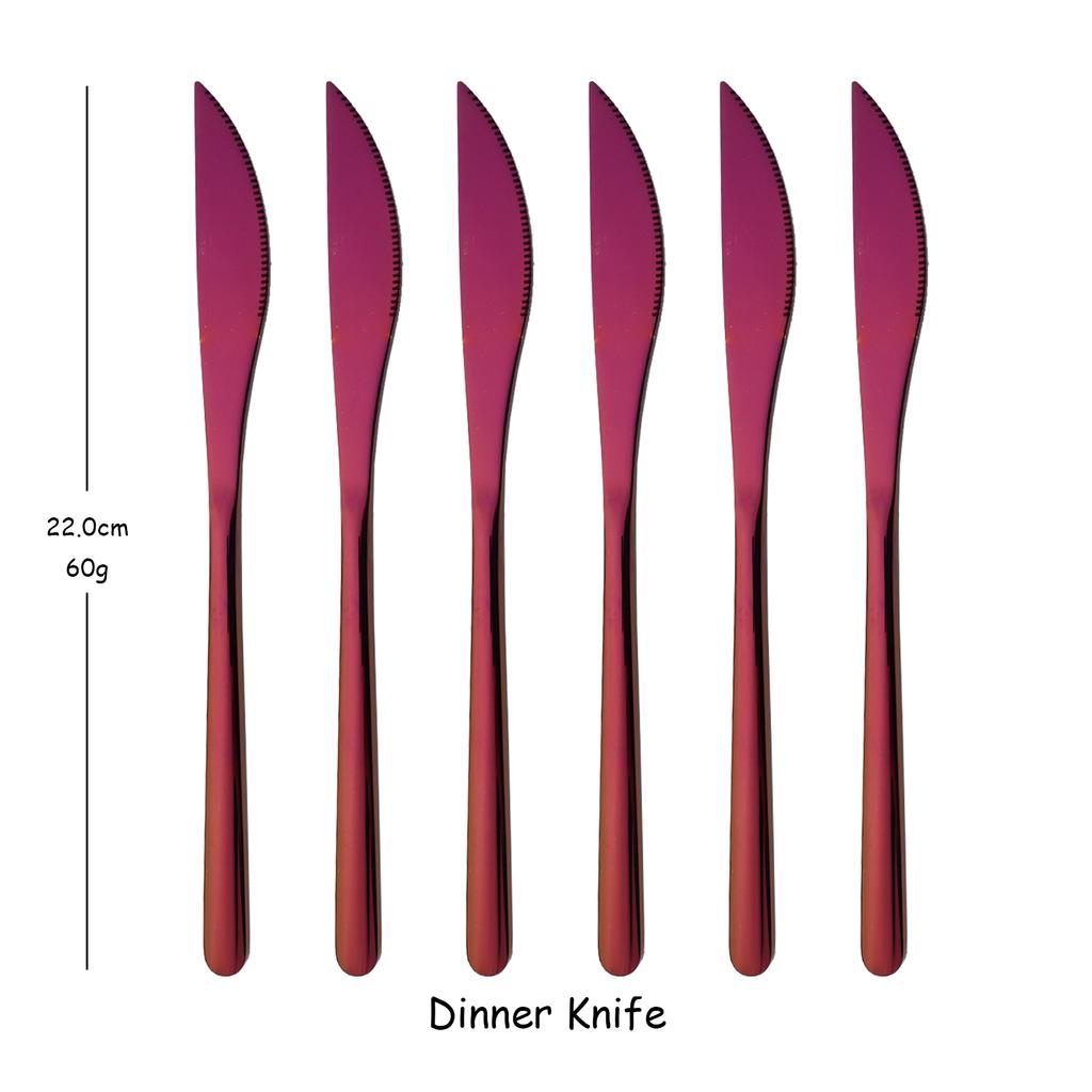 Set de veselă violet strălucitor Veselă occidentală 304 din oțel inoxidabil furculiță cuțit lingură set de cină set de tacâmuri pentru bucătărie de acasă