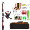 Portable Heavy-Duty Surf Fishing Rod Set Fiberglass Telescopic Casting Shore Ocean 4-Section 1.5m2.4m