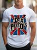 Mens Trendy Shortsleeved Casual Sports Tshirt Summer Fun Simple and Artistic Letter Print Comfortable and Regular Round Neck