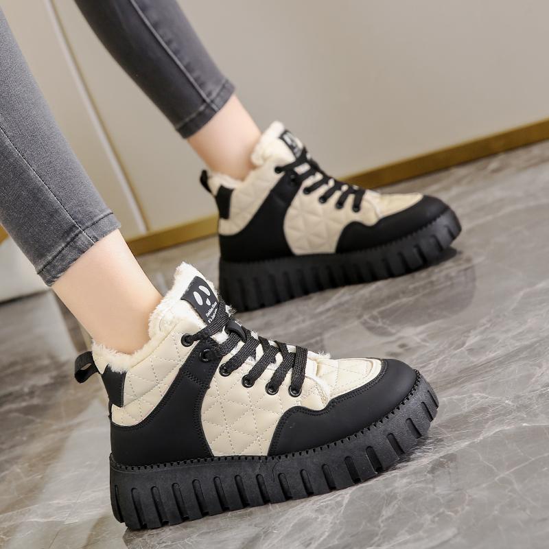 Snow boots winter new thick-soled velvet short boots warm high-top cotton shoes