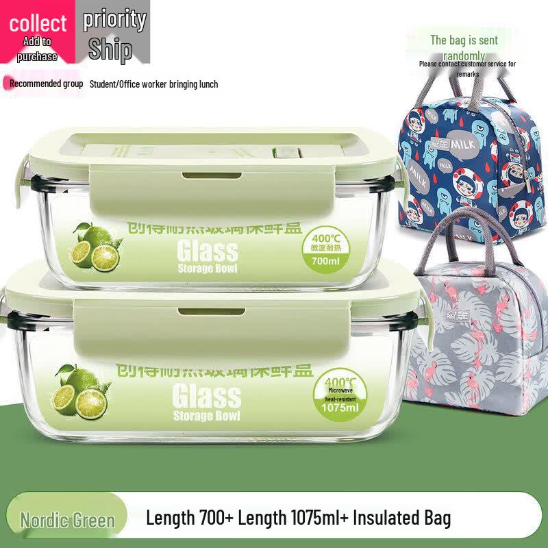 Microwaveable Partitioned Glass Lunch Box
