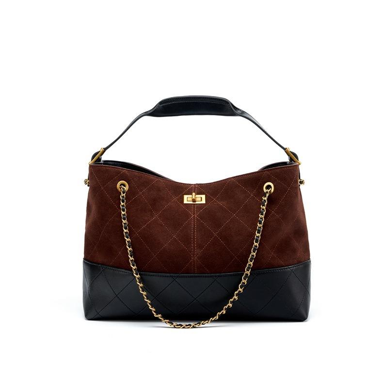 Kette Tragbar Pendler Premium Umhängetasche Große Kapazität Wildleder Neue Damen Crossbody Ledereimer Tasche