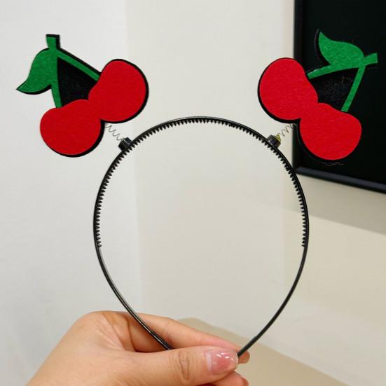 Kid Headband Spring Design Fruit-Decorated Headband Anti-Slip Tooth Design Stable Fit Hair Hoop Children Day Performance Hair Accessory
