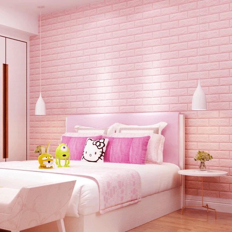 70cmx10m 3D Foam Brick Wall Stickers Self Adhesive Wallpaper Living Room Wall Decal Home Decoration Wallcoverings