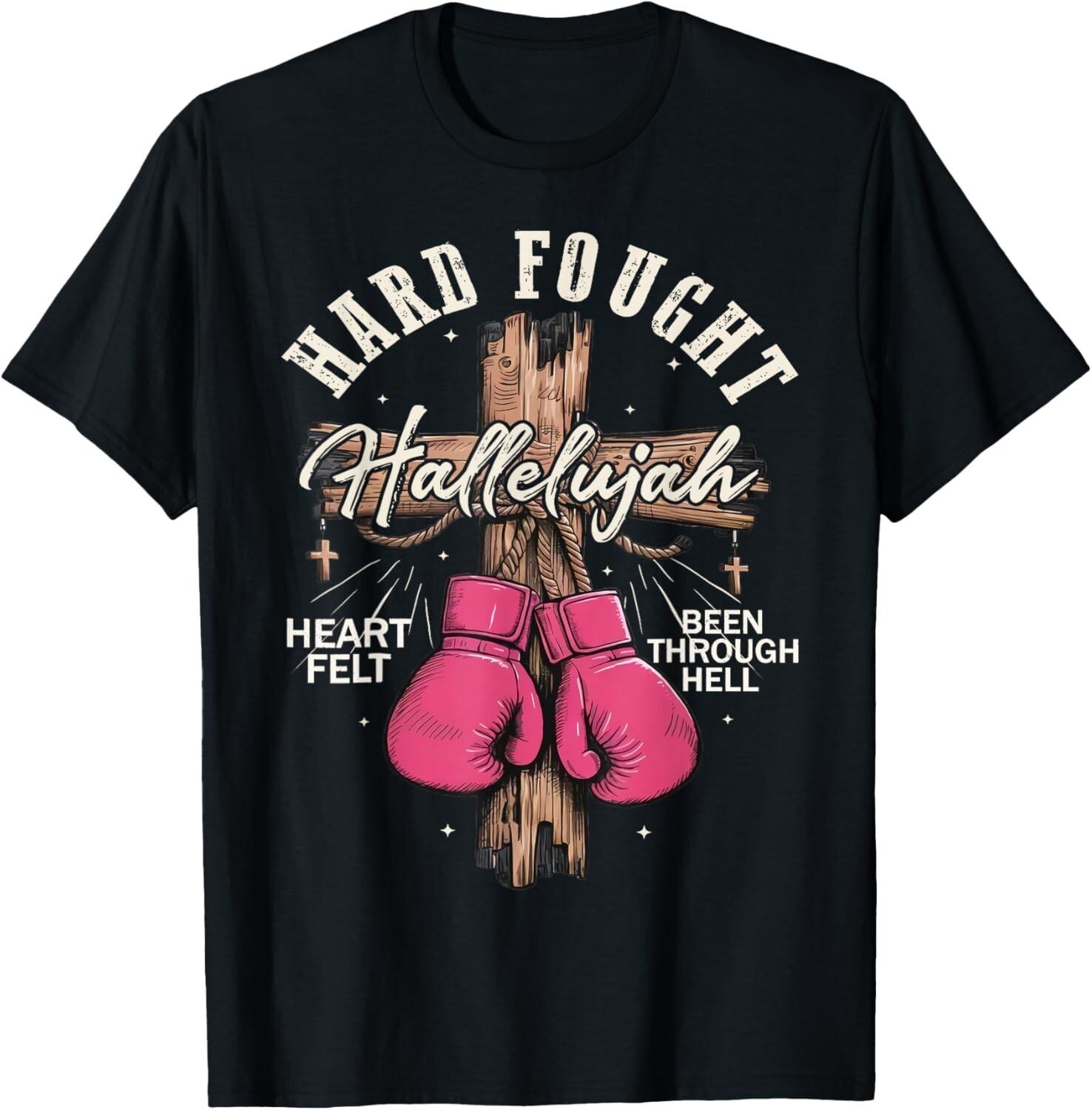 Brandon Hard Fought Hallelujah Praise Jesus T-Shirt Mens Womens Tees Top unisex Shirt S