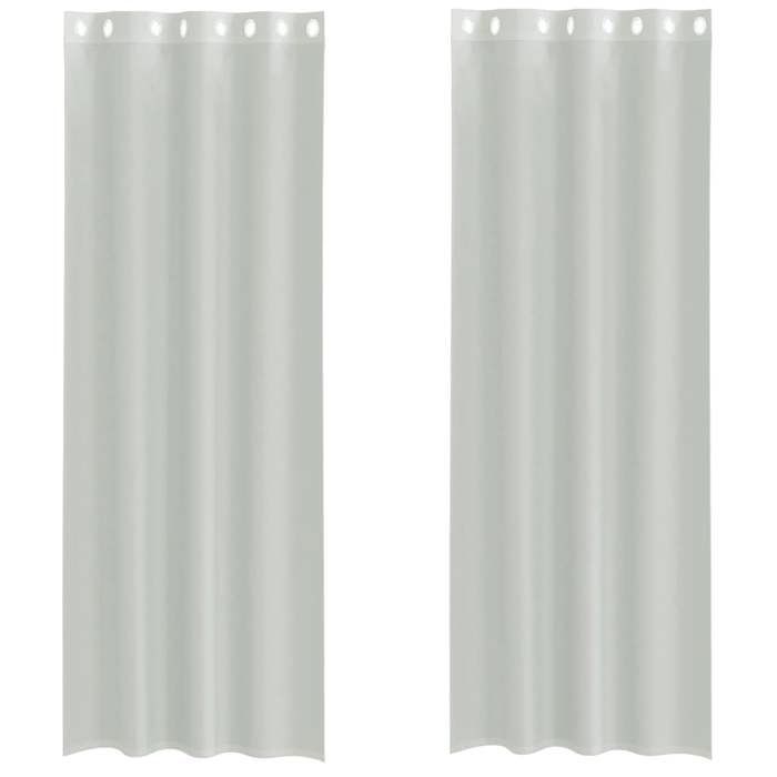 VidaXL Rideaux en voile avec œillets 2 pcs gris clair 140x260 cm, rideau en filet, rideau transparent, voile de fenêtre, 4102111