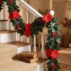 European & American Christmas Poinsettia and Holly Red Berry Vine Artificial Greenery for Home & Holiday Décor