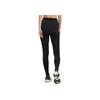 adidas Solid Color Logo Print High-Waisted Ribbed Leggings Women Leggings Black HN0659