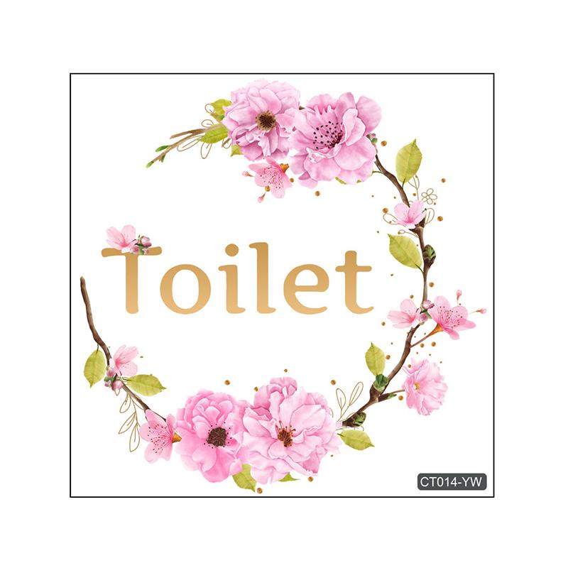 Blumen-Baum-Zweig, englischer Toiletten-Wandaufkleber, Türaufkleber, Toiletten-Wandaufkleber