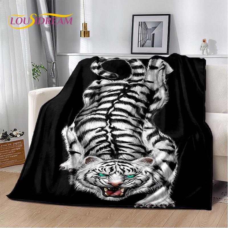 Beast Animal Tiger, Sabretooth Cartoon Soft Plush Blanket,Flannel Blanket Throw Blanket for Living Room Bedroom Bed Sofa Picnic