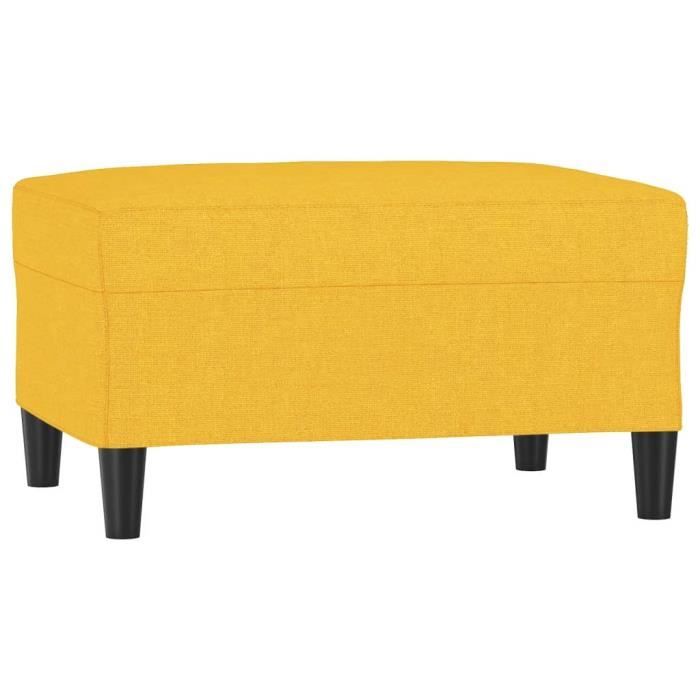 349308 vidaXL Footrest Light Yellow 70x55x41 Cm Fabric
