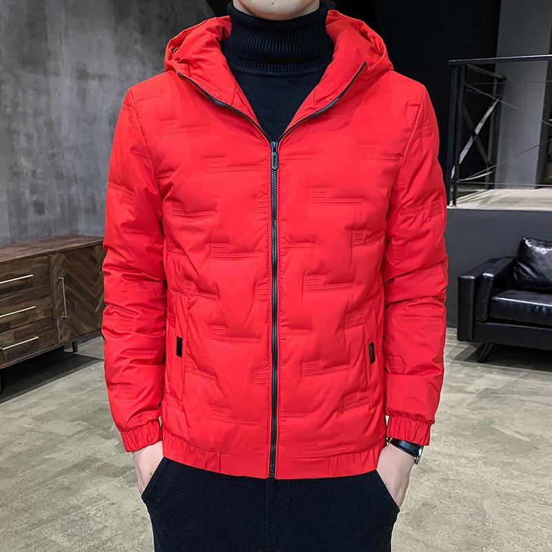 Giacca in Piuma Invernale da Uomo Giacca Ispessita Versione Coreana Tooling Leggera e Corta Giacca in Piuma da Uomo