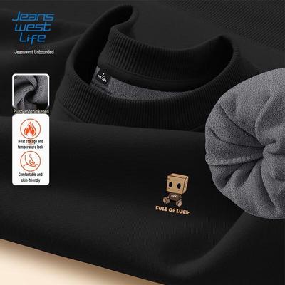 JEANSWEST LIFE Herren Fleecegefüttertes Rundhals-Sweatshirt