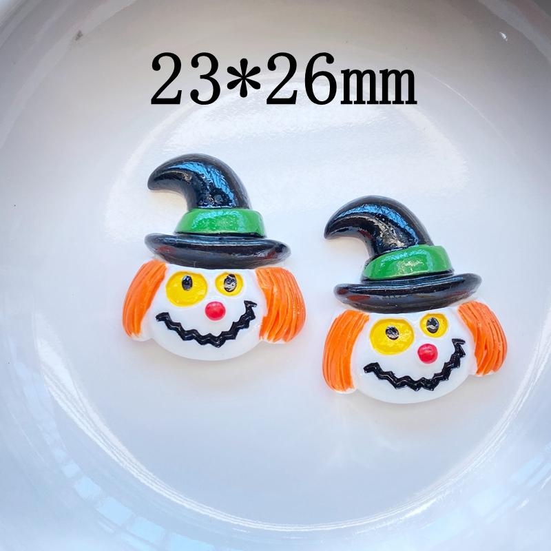 10Pcs New Cute Hand Drawn Halloween Series Flat Back Resin Cabochons Scrapbooking DIY Jewelry Craft Decoration Accessorie