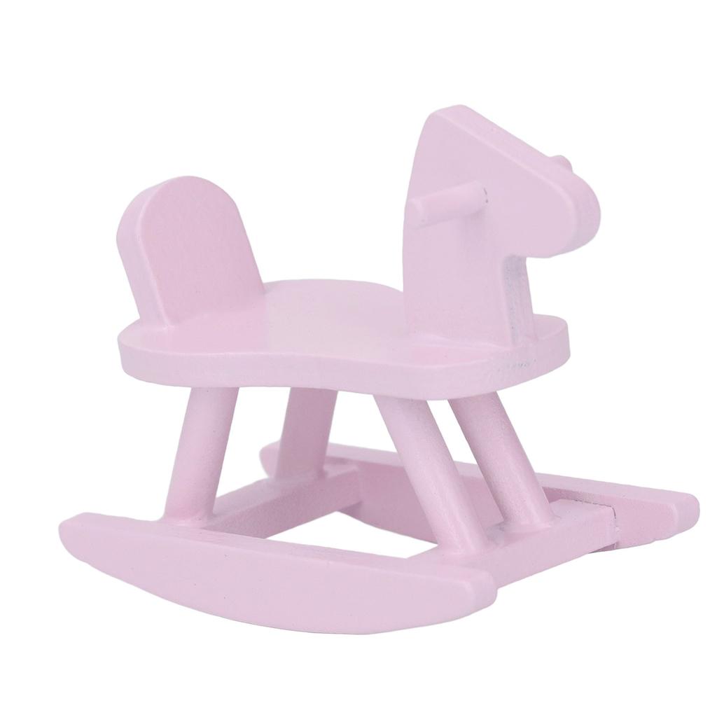 1:12 Scale Doll House Rocking Horse Doll House Wooden Rocking Horse Simulation Cockhorse for Doll House Accessory