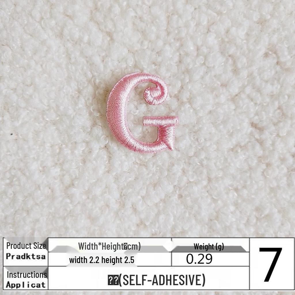 Pink English Letter Embroidery Patch for DIY Clothing
