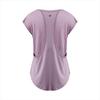 DAYCLOSET Kortärmad Yoga Pilates Lös Ljuslila Damtopp, Mesh, Att bära, Passform, Snabbtorkande, Fukttransporterande, Andningsbar, Tunn, yoga184, XL,