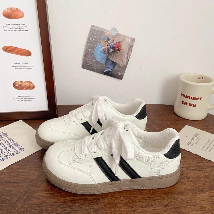 

Spring Autumn Women’s Retro German Training Shoes, Cute Cat Embroidery, Casual Campus Lightweight Sneakers, Girls Fashion Shoes 37