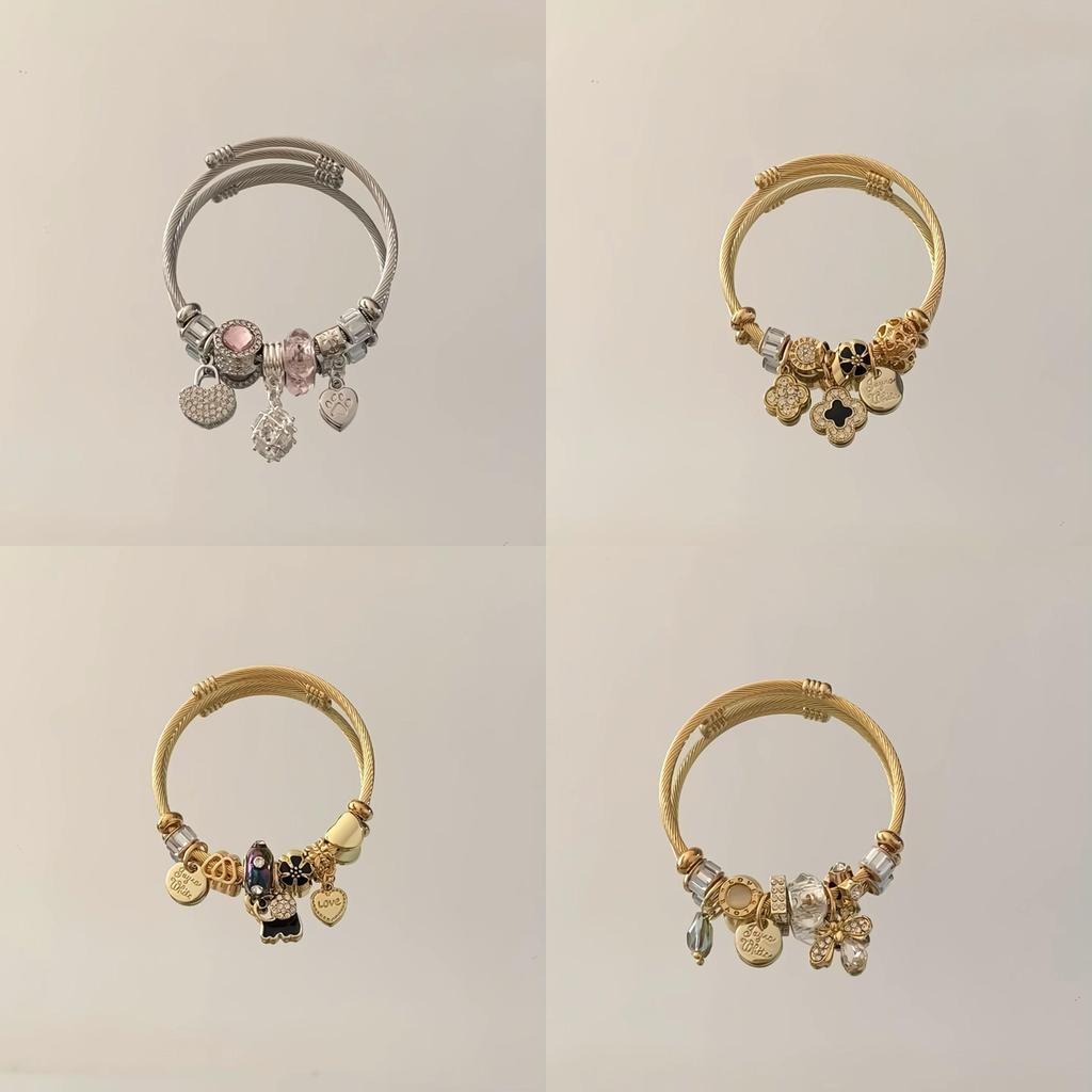 Stainless Steel Heart Shape Bracelet With Rhinestone Embellishments For Women And Men