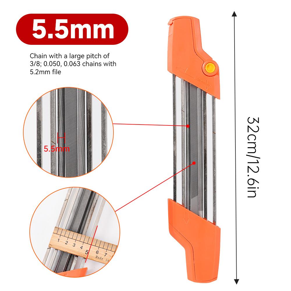 2 In 1 Easy Mini File Chainsaw Chain Sharpener 3/8 P 4.0mm Saw Teeth Set Fast Sharpen With 2pcs 5/32 Inch Files Chain Sharpener