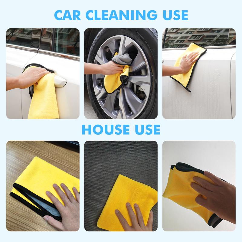3pcs/set 30*40cm Microfiber Car Cleaning Towels Car Household Window Glass Quick Dry Car Wash Drying Cloth, Car Accessories