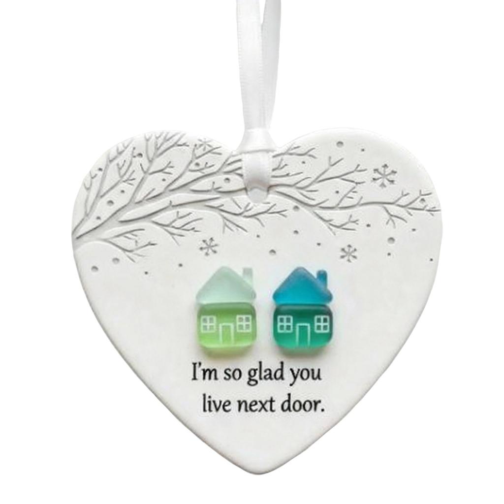 2d Acrylic Heart Shaped Sea Glass Friendship Decor,Friendship Heart Keepsake,Friendship Heart Ornament For Tree Hanging Ornaments,