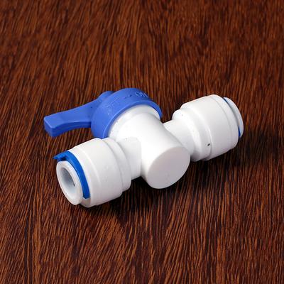 Fit 3/8" 9.52mm OD Tube Tap Shut Off Ball Valve POM Quick Fitting Connector For Aquarium RO Water Filter Reverse Osmosis System