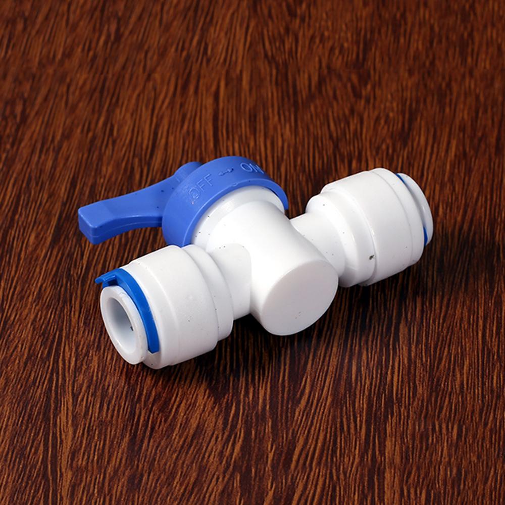 Fit 3/8" 9.52mm OD Tube Tap Shut Off Ball Valve POM Quick Fitting Connector For Aquarium RO Water Filter Reverse Osmosis System