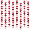 3pcs Valentines Day Red Heart Banner Garland Bunting Love Heart Paper Banner Valentines Day Decoration Party Banner String