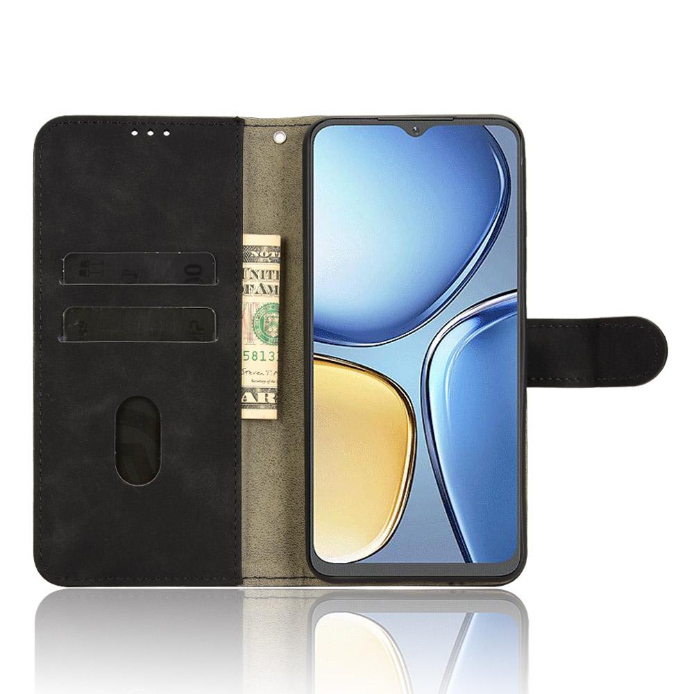 

For itel A90 4G Leather Case Skin Feel Anti Drop Wallet Flip Phone Cover Black