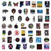 100 Colorful Classic Suitcase & Helmet Waterproof Stickers: European & American Style, Cartoon & Graffiti Designs