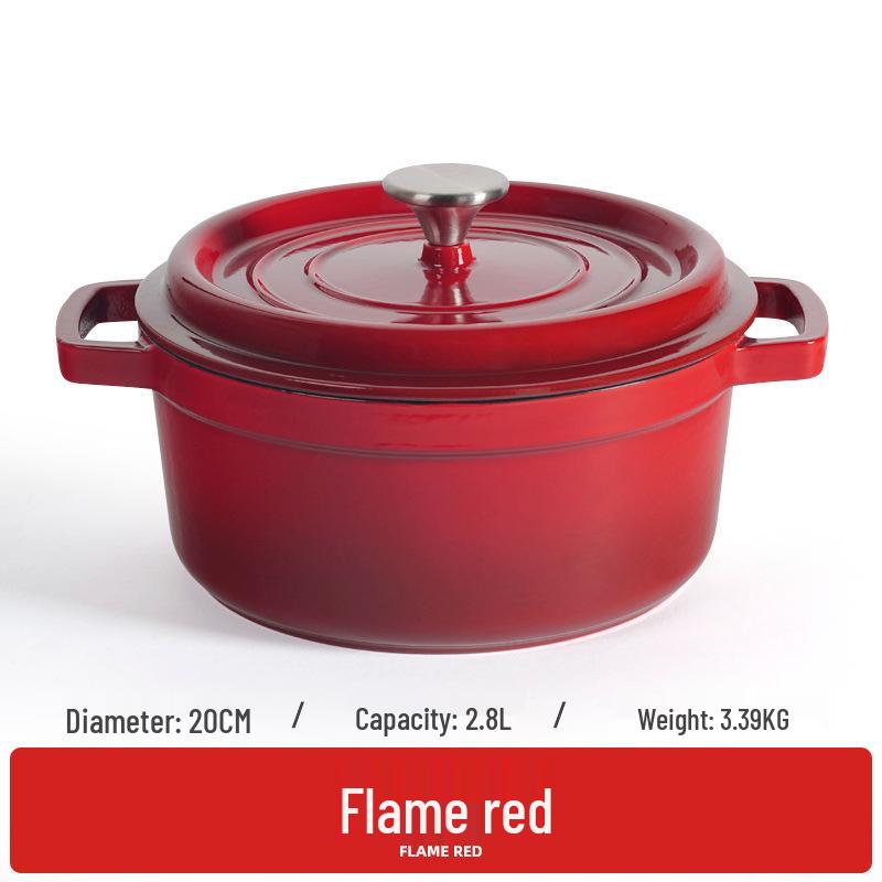 Universal Enamel Cast Iron Pot & Non-stick Frying Pan for Induction & Gas Stoves