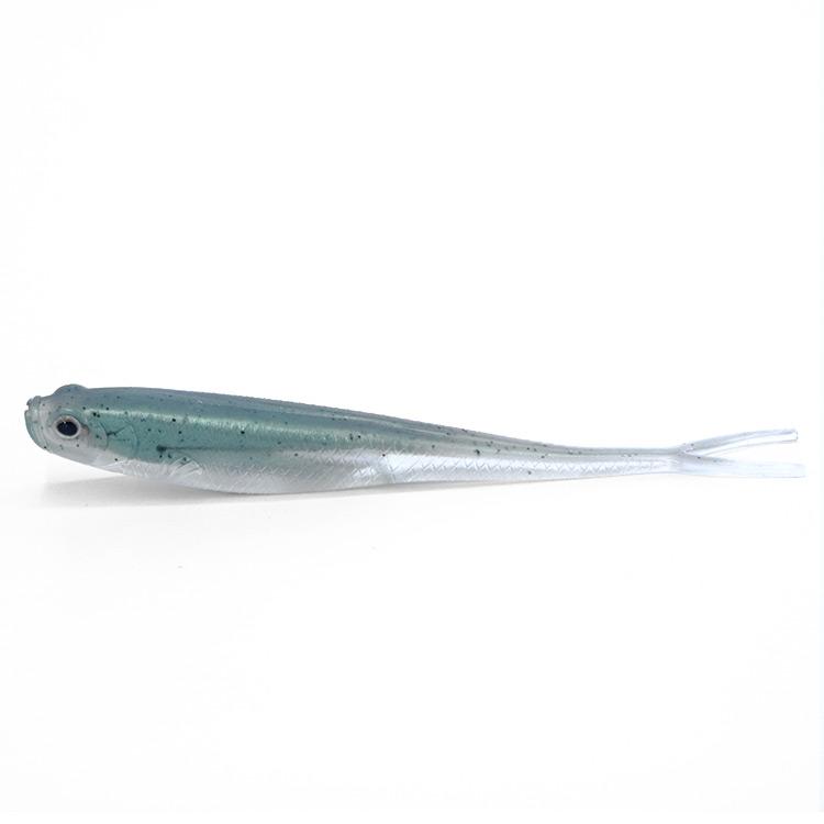 Selco Umpan Lembut Soft Plastic Fishing Lures Large Artificial Lure Soft Rubber Fluke Minnow Rubber Fork Tail (as the picture,2.85g&7.5cm)