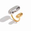 Stainless Steel Double Layer Ring Two Color Open Ring Geometric Ring  Versatile Wear