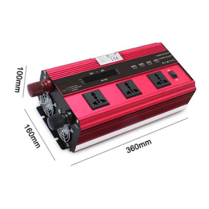 4000W/5000W Portable Car Inverter Household LCD Intelligent Display Voltage Transformer Modified Sine Wave Inverter