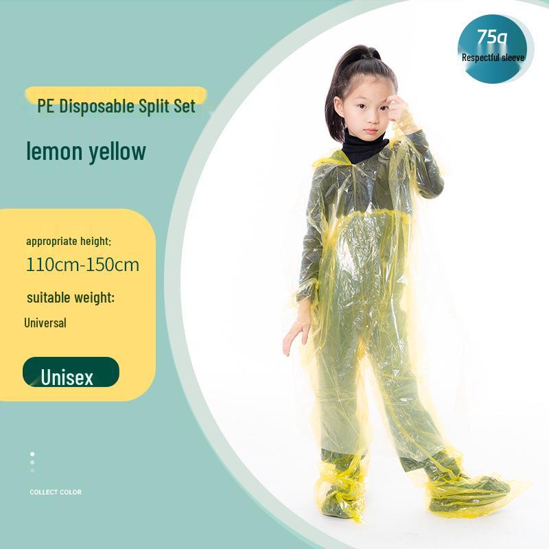 

Детское прозрачное портативное водонепроницаемое пончо: Прочный и плотный студенческий дождевик Random Color