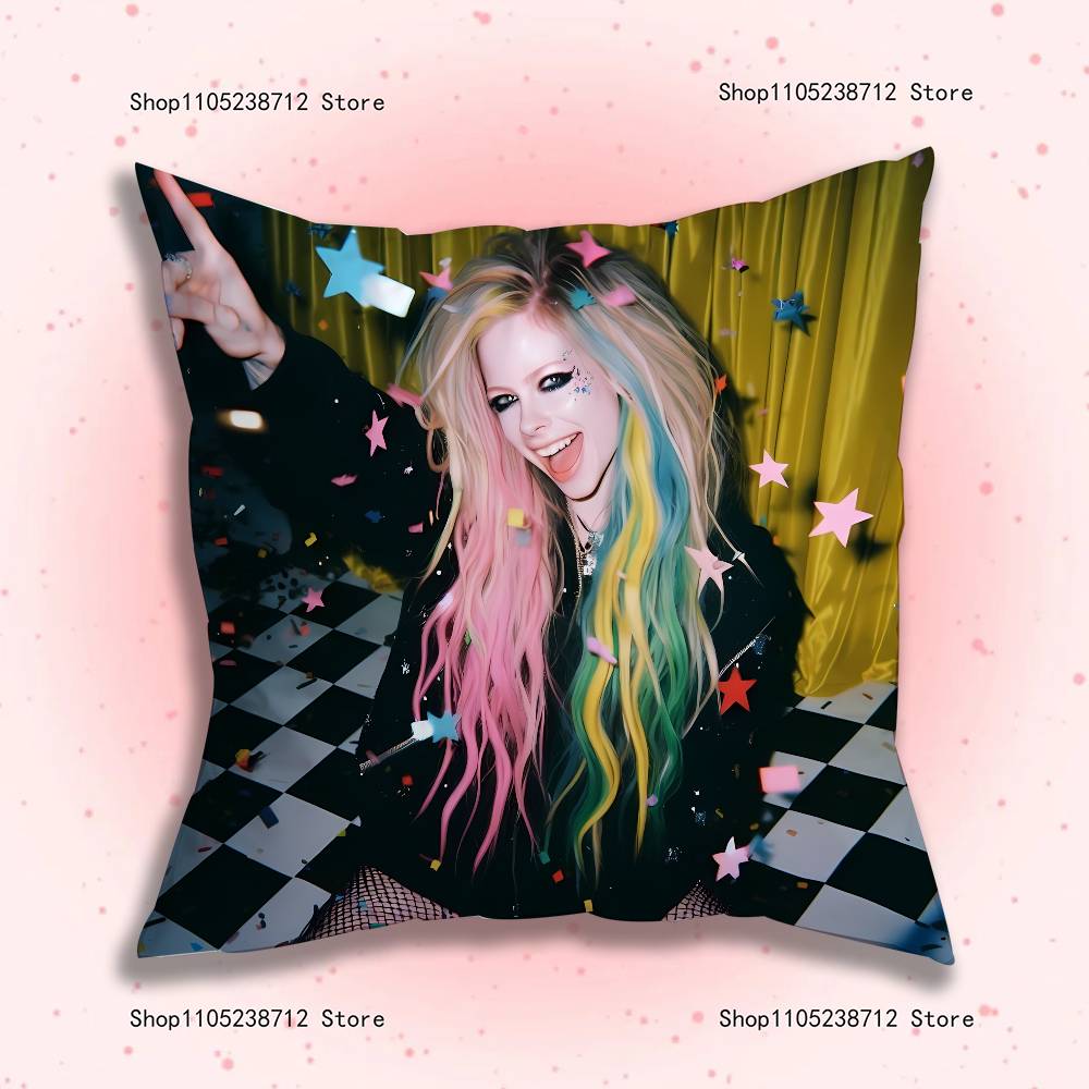 Singer A-Avril R-Ramona Pillow Covers Cartoon Sofa Decorative Home Double-sided Printing Short Plush Cute Cushion Cover